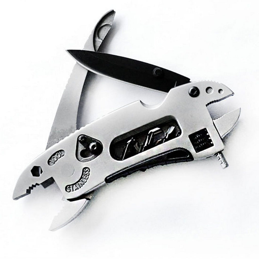 Multifunction Pocket Mini Folding Plier Portable Outdoor Hand Tools Wire Cutter Screwdriver Adjustable Wrench Knife Saw Surviva