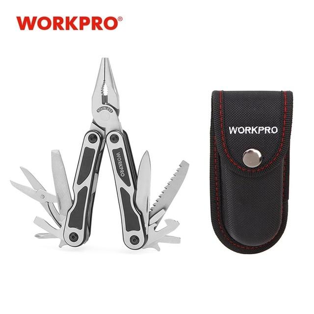 WORKPRO 15 in 1 Multi Plier Stainless Steel Multitool Wire Stripper Crimping tool Knife Cable Cutter